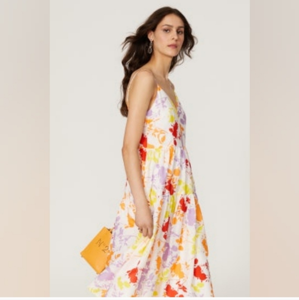 Peter Som Collective Sleeveless Floral Midi Dress Size 14 - Picture 2 of 7